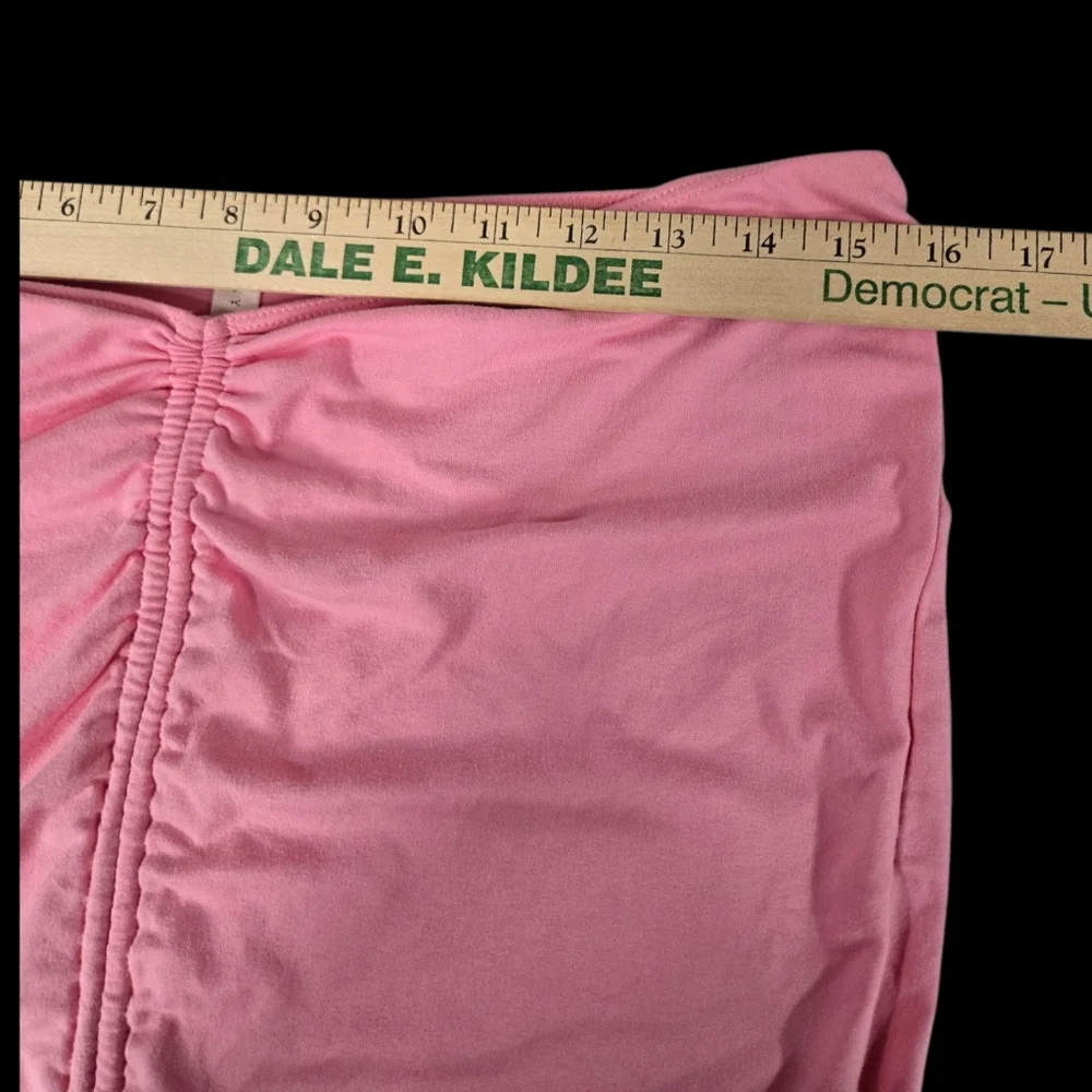 NWOT May Pink Mini Skirt Set Halter Top Ruched Skirt 2PC - Picture 8 of 10